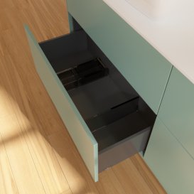 Тумба под раковину Villeroy & Boch Finion 160х50,1 см с подсветкой МДФ оливковый матовый лак/стекло белое матовое G84100GM