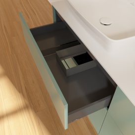 Тумба под раковину Villeroy & Boch Finion 160х50,1 см с подсветкой МДФ оливковый матовый лак/стекло белое матовое G84100GM