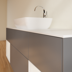 Тумба под раковину Villeroy & Boch Finion 160х50,1 см с подсветкой МДФ антрацит матовый лак/стекло белое матовое F861GFGK