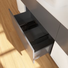 Тумба под раковину Villeroy & Boch Finion 160х50,1 см с подсветкой МДФ антрацит матовый лак/стекло белое матовое F861GFGK