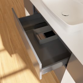 Тумба под раковину Villeroy & Boch Finion 160х50,1 см с подсветкой МДФ антрацит матовый лак/стекло белое матовое F861GFGK