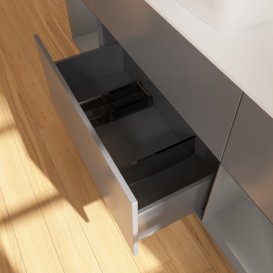 Тумба под раковину Villeroy & Boch Finion 160х50,1 см с подсветкой МДФ антрацит матовый лак/стекло белое матовое F861GKGK