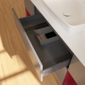 Тумба под раковину Villeroy & Boch Finion 160х50,1 см с подсветкой МДФ антрацит матовый лак/стекло белое матовое F861HBGK