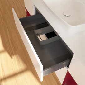 Тумба під раковину Villeroy & Boch Finion 160х50,1 см із підсвічуванням МДФ білий матовий лак/скло біле матове F861HBMT