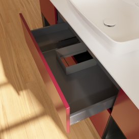 Тумба под раковину Villeroy & Boch Finion 160х50,1 см с подсветкой МДФ пион матовый лак/стекло белое матовое F861PDHB