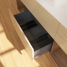 Тумба под раковину Villeroy & Boch Finion 160х50,1 см с подсветкой МДФ шпон дуба/стекло белое матовое F861GNPC