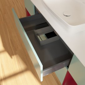 Тумба под раковину Villeroy & Boch Finion 160х50,1 см с подсветкой МДФ оливковый матовый лак/стекло белое матовое F861HBGM