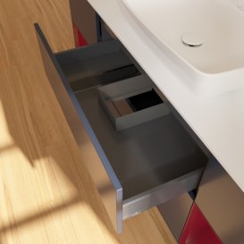 Тумба под раковину Villeroy & Boch Finion 160х50,1 см с подсветкой МДФ темно-синий матовый лак/стекло белое матовое F861HBHG