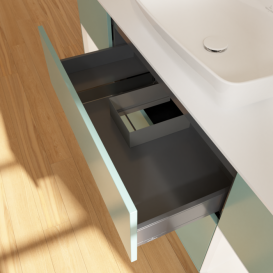 Тумба под раковину Villeroy & Boch Finion 160х50,1 см с подсветкой МДФ оливковый матовый лак/стекло белое матовое F861MTGM