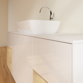 Тумба под раковину Villeroy & Boch Finion 160х50,1 см с подсветкой МДФ глянцевый белый лак/стекло белое матовое F861PCGF