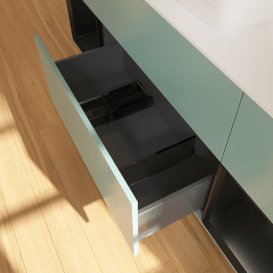 Тумба під раковину Villeroy & Boch Finion 160х50,1 см із підсвічуванням МДФ оливковий матовий лак/скло біле матове F861PDGM