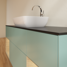 Тумба под раковину Villeroy & Boch Finion 160х50,1 см с подсветкой МДФ оливковый матовый лак/стекло черное матовое F862PCGM