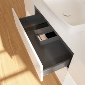 Тумба под раковину Villeroy & Boch Finion 160х50,1 см с подсветкой МДФ белый матовый лак/стекло белое матовое G861GFMT