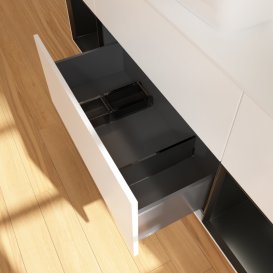 Тумба під раковину Villeroy & Boch Finion 160х50,1 см із підсвічуванням МДФ білий матовий лак/скло біле матове G861PDMT