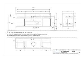 Тумба під раковину Villeroy & Boch Finion 160х50,1 см із підсвічуванням МДФ шпон дуба/скло біле матове G861GFPC