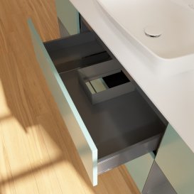 Тумба под раковину Villeroy & Boch Finion 160х50,1 см с подсветкой МДФ оливковый матовый лак/стекло белое матовое G861GKGM