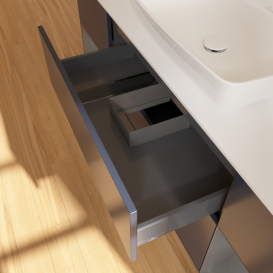 Тумба под раковину Villeroy & Boch Finion 160х50,1 см с подсветкой МДФ темно-синий матовый лак/стекло белое матовое G861GKHG