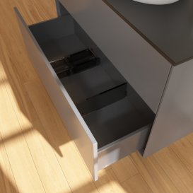 Тумба під раковину Villeroy & Boch Finion 100х50,1 см МДФ антрацит матовий лак/скло чорне матове F88200GK