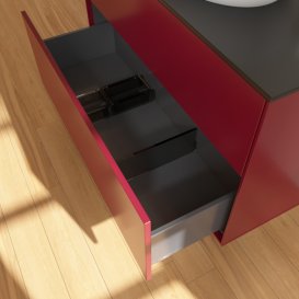 Тумба під раковину Villeroy & Boch Finion 100х50,1 см МДФ півонія матовий лак/скло чорне матове F88200HB