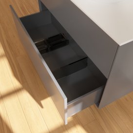 Тумба під раковину Villeroy & Boch Finion 100х50,1 см з підсвічуванням антрацит матовий лак/скло біле матове G88100GK