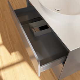 Тумба під раковину Villeroy & Boch Finion 100х50,1 см з підсвічуванням антрацит матовий лак/скло біле матове G88100GK