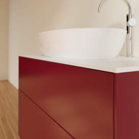 Тумба под раковину Villeroy & Boch Finion 100х50,1 см с подсветкой МДФ пион матовый лак/стекло белое матовое G88100HB