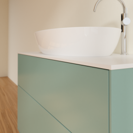 Тумба под раковину Villeroy & Boch Finion 100х50,1 см с подсветкой МДФ оливковый матовый лак/стекло белое матовое G88100GM