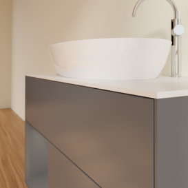 Тумба під раковину Villeroy & Boch Finion 100х50,1 см із підсвічуванням МДФ антрацит матовий лак/скло біле матове F891GKGK