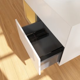 Тумба під раковину Villeroy & Boch Finion 100х50,1 см з підсвіткою МДФ білий глянцевий лак/скло біле матове F891HFGF