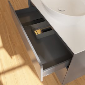 Тумба под раковину Villeroy & Boch Finion 100х50,1 см с подсветкой МДФ антрацит матовый лак/стекло белое матовое F891HFGK