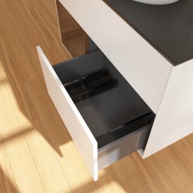 Тумба під раковину Villeroy & Boch Finion 100х50,1 см із підсвічуванням МДФ білий матовий лак/скло чорне матове F892GNMT