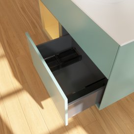 Тумба под раковину Villeroy & Boch Finion 100х50,1 см с подсветкой МДФ оливковый матовый лак/стекло белое матовое F891HFGM