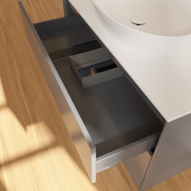 Тумба під раковину Villeroy & Boch Finion 100х50,1 см із підсвічуванням МДФ антрацит матовий лак/скло біле матове F891HGGK