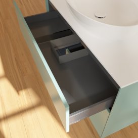 Тумба під раковину Villeroy & Boch Finion 100х50,1 см із підсвічуванням МДФ оливковий матовий лак/скло біле матове F891HGGM