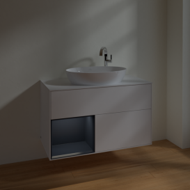 Тумба под раковину Villeroy & Boch Finion 100х50,1 см с подсветкой МДФ белый матовый лак/стекло белое матовое F891HGMT