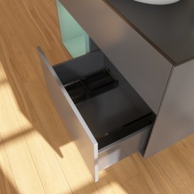 Тумба під раковину Villeroy & Boch Finion 100х50,1 см із підсвічуванням МДФ антрацит матовий лак/скло чорне матове F892GMGK