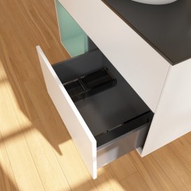 Тумба под раковину Villeroy & Boch Finion 100х50,1 см с подсветкой МДФ белый матовый лак/стекло черное матовое F892GMMT