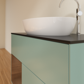 Тумба під раковину Villeroy & Boch Finion 100х50,1 см із підсвічуванням МДФ оливковий матовий лак/скло чорне матове F892GNGM