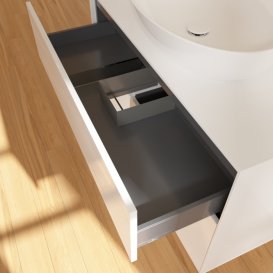 Тумба под раковину Villeroy & Boch Finion 100х50,1 см с подсветкой МДФ глянцевый белый лак/стекло белое матовое G891GFGF