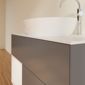 Тумба под раковину Villeroy & Boch Finion 100х50,1 см с подсветкой МДФ антрацит матовый лак/стекло белое матовое G891GFGK