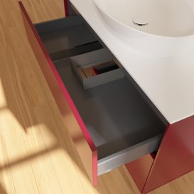 Тумба під раковину Villeroy & Boch Finion 100х50,1 см з підсвічуванням МДФ півонія матовий лак/скло біле матове G891GNHB