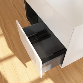 Тумба под раковину Villeroy & Boch Finion 100х50,1 см с подсветкой МДФ глянцевый белый лак/стекло белое матовое G891PDGF