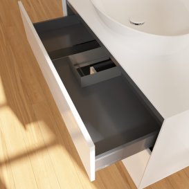 Тумба под раковину Villeroy & Boch Finion 100х50,1 см с подсветкой МДФ глянцевый белый лак/стекло белое матовое G891PDGF