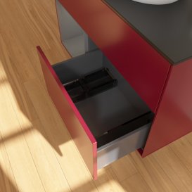 Тумба под раковину Villeroy & Boch Finion 100х50,1 см с подсветкой МДФ пион матовый лак/стекло черное матовое G892GKHB