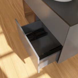 Тумба під раковину Villeroy & Boch Finion 100х50,1 см із підсвічуванням МДФ антрацит матовий лак/скло чорне матове G892GNGK