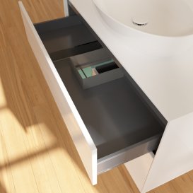 Тумба під раковину Villeroy & Boch Finion 100х50,1 см з підсвіткою МДФ білий глянцевий лак/скло біле матове G891GMGF