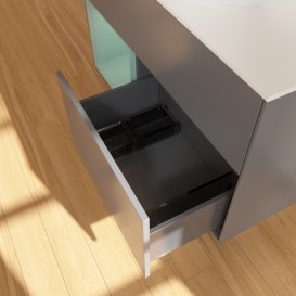 Тумба под раковину Villeroy & Boch Finion 100х50,1 см с подсветкой МДФ антрацит матовый лак/стекло белое матовое G891GMGK