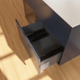 Тумба под раковину Villeroy & Boch Finion 100х50,1 см с подсветкой МДФ темно-синий матовый лак/стекло белое матовое G891GNHG