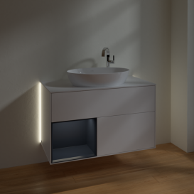 Тумба под раковину Villeroy & Boch Finion 100х50,1 см с подсветкой МДФ белый матовый лак/стекло белое матовое G891HGMT