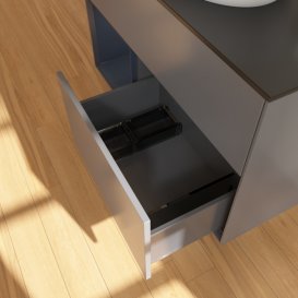 Тумба під раковину Villeroy & Boch Finion 100х50,1 см із підсвічуванням МДФ антрацит матовий лак/скло чорне матове G892HGGK